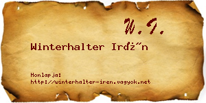 Winterhalter Irén névjegykártya